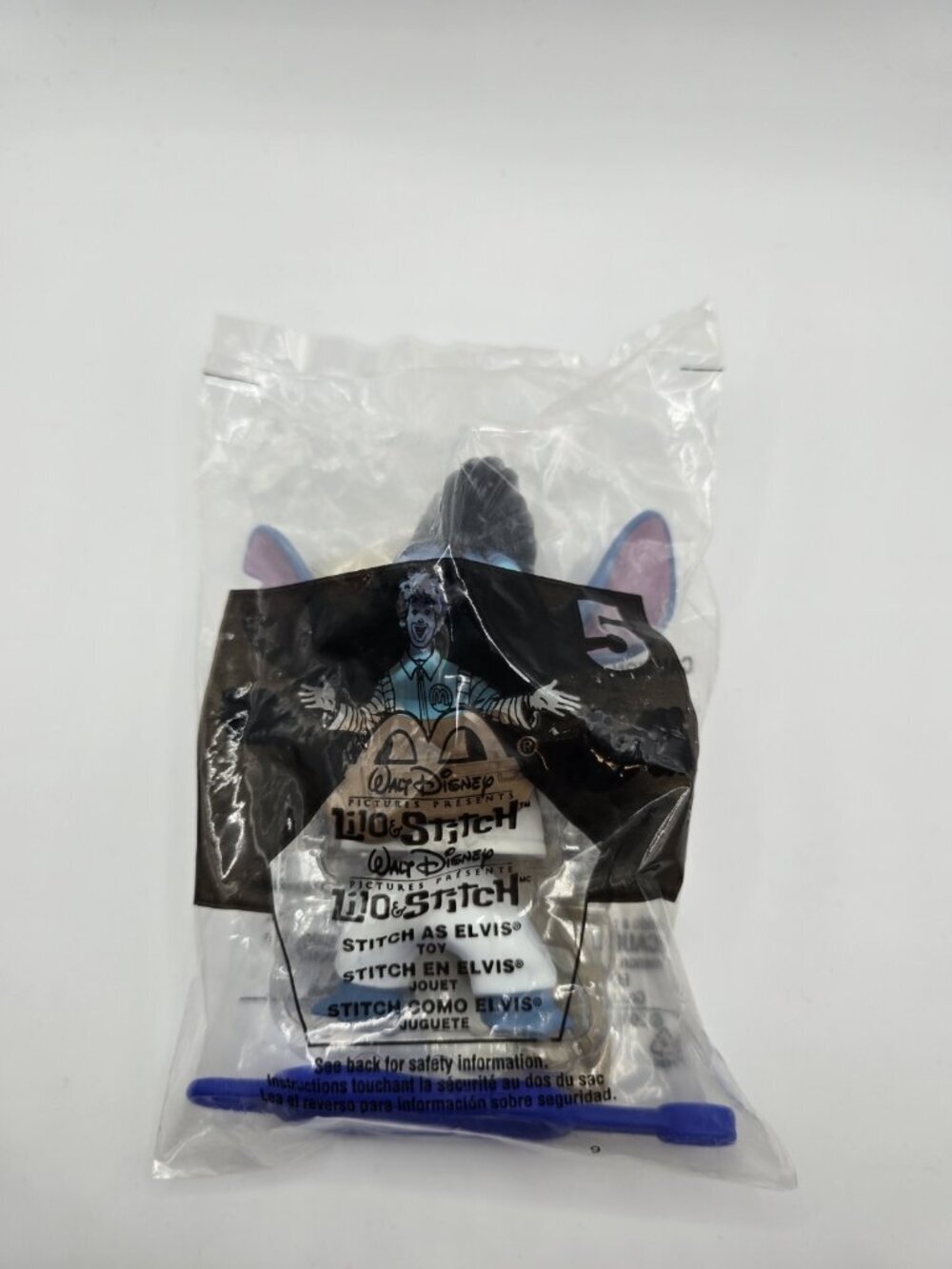 Disney Lilo Stitch McDonald's Happy Meal Toy Stitch As Elvis #5 Vintage Sealed